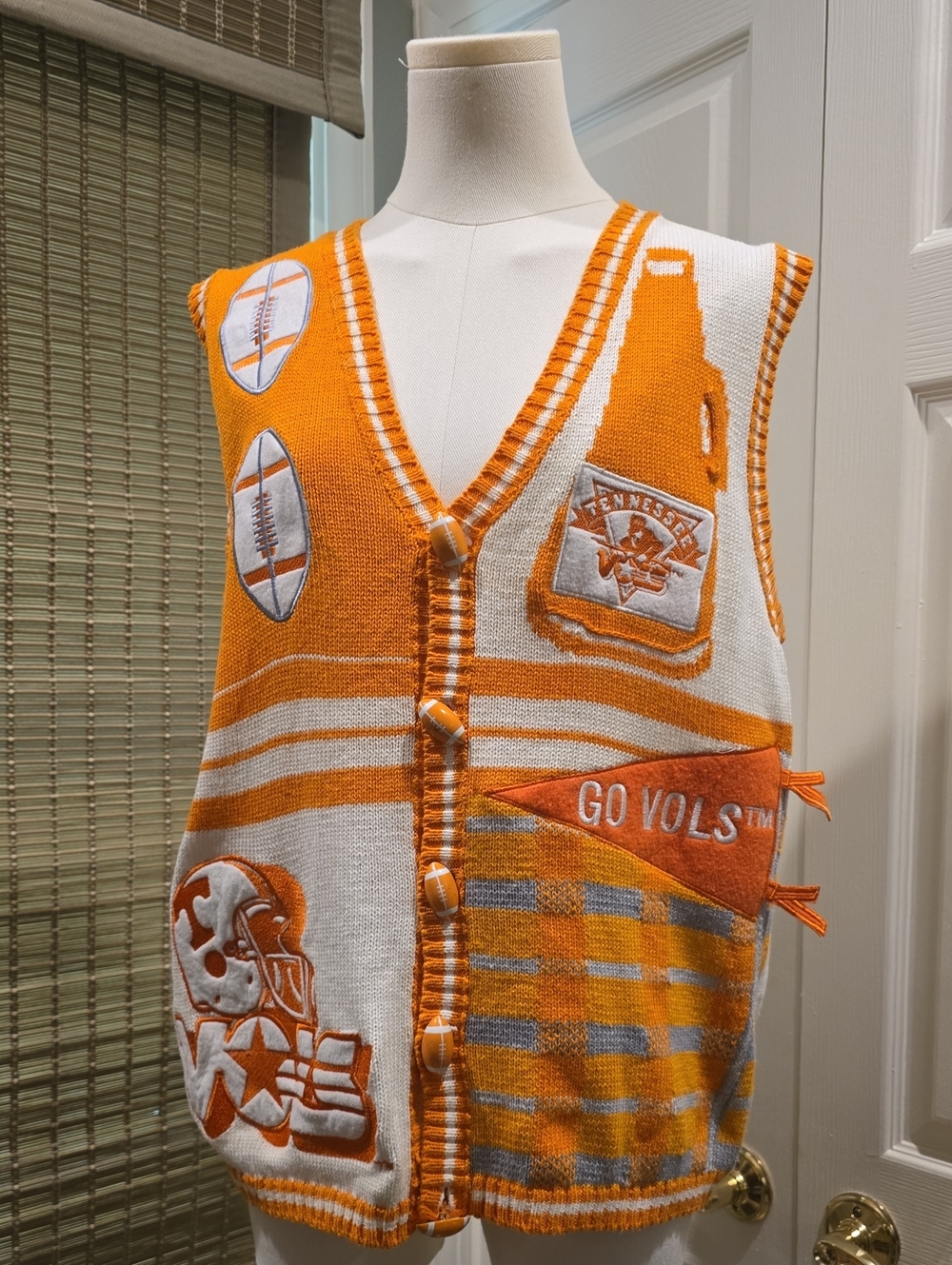 Vols Orange & White Knit Vest - Go Vols Sweater Vest